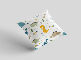 Krepový povlak na polštář 40x40 cm s dětským motivem dino