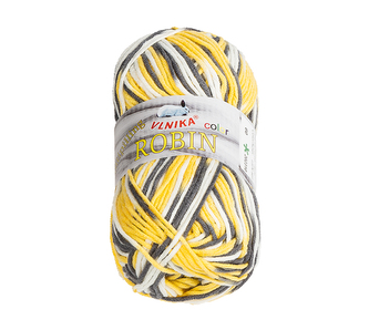 Příze ROBIN COLOR - bílá,šedá,Žlutá - 100g / 150 m Příze ROBIN COLOR - bílá,šedá,Žlutá - 100g / 150 m