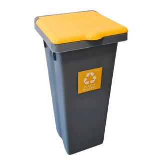 Odpadkový koš na tříděný odpad Flap Bin černý 75 l, žlutý - plast Odpadkový koš na tříděný odpad Flap Bin černý 75 l, žlutý - plast
