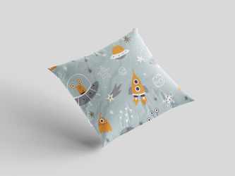 Bavlněný povlak na polštář 40x40 cm s dětským motivem vesmítné ufo