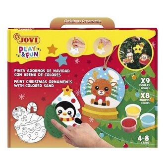 JOVI PLAY&FUN malování pískem sada 12 ks Vánoční ozdoby