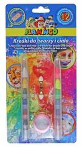 Kredki do twarzy i ciała przekładane 12 kolorów Kredki do twarzy i ciała przekładane 12 kolorów