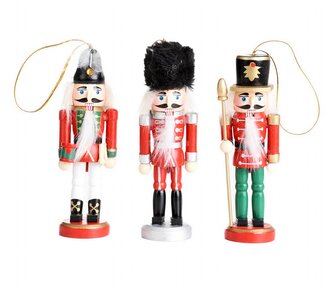 Závěsná dekorace | NUTCRACKER | louskáček 3 ks | 13 cm | 836065