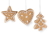 Vánoční perníčky k zavěšení mix - 3 ks - 2 přírodní stř.