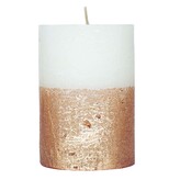 ARÔME Rustikální svíčka 7x10cm Metalická barva Bílá/Zlatá