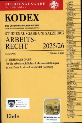 KODEX Studienausgabe Arbeitsrecht Salzburg 2025/26