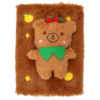 Dětský zápisník 13 x 19 cm, 80 listů, plyšová obálka + medvídek