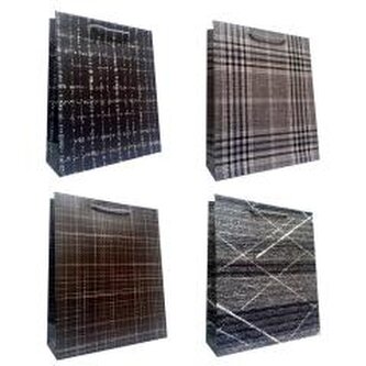 Torebka prezentowa uniwersalna L ciemna krata mix Torebka prezentowa uniwersalna L ciemna krata mix