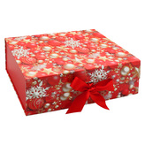 Dárková krabice vánoční s mašlí 33 x 25 x 12 cm - vánoční ozdoby