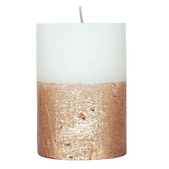ARÔME Rustikální svíčka 7x15cm Metalická barva Bílá/Zlatá