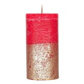 ARÔME Rustikální svíčka 5x10cm Metalická barva Červená/Zlatá