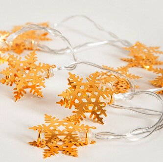 Světelný řetěz | SNOFLOCK | zlaté sněhové vločky | 40 cm | 754388