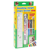 Kreativní sada se samolepkami a voskovkami na vymalování "Doodling Height Chart Sticker"