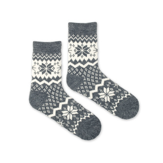 Dětské vlněné ponožky Vlnáč Sněhová vločka šedé Šedé M (27-30)