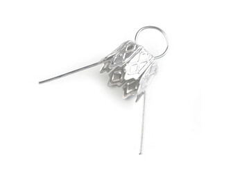 Očka na baňky / záponky s kaplíkem - 10 ks - 1 791/251/001 stříbrná