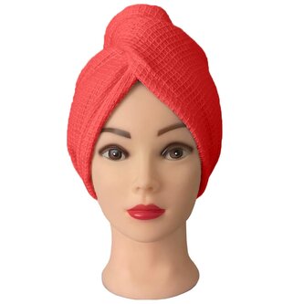 Turban na vlasy vafle, červený Turban na vlasy vafle, červený