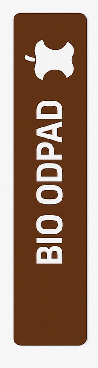 Samolepka pro odpadkový koš na tříděný odpad TITAN - BIO, hnědá, 17 x 95 cm