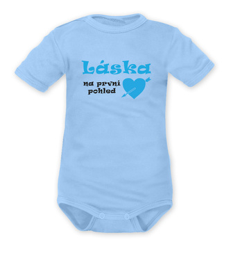 DEJNA Body krátký rukáv Láska na první pohled - modré, vel. 68; 68 (3-6m); modrá; 100 % bavlna DEJNA Body krátký rukáv Láska na první pohled - modré, vel. 68; 68 (3-6m); modrá; 100 % bavlna