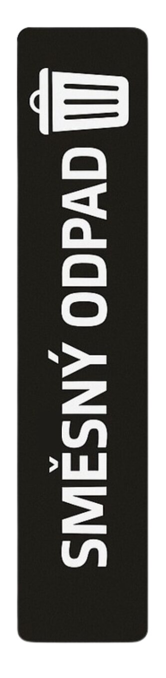 Samolepka pro odpadkový koš na tříděný odpad TITAN - SMĚSNÝ, černá, 17 x 95 cm