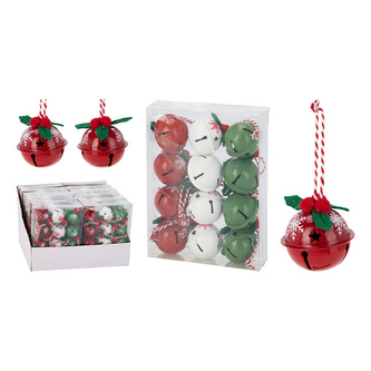 Vánoční ozdoby - rolničky 4 cm, sada 12 kusů