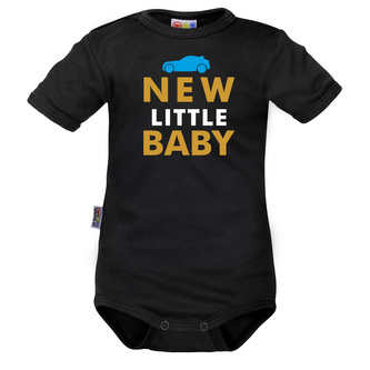 Body krátký rukáv Dejna New little Baby - Boy, vel. 80; 80 (9-12m); černá; 100 % bavlna