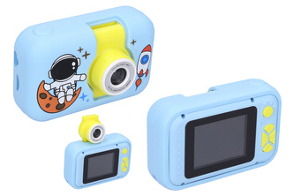 Dětský digitální fotoaparát výklopný objektiv silikonové pouzdro - foto 40Mpx, video Full HD