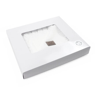 Detská mušelínová prikrývka SOFTELLO – biela s volánikom