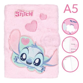 Colorino zápisník uzavíratelný, Stitch Fluffy, A5, světle růžový Colorino zápisník uzavíratelný, Stitch Fluffy, A5, světle růžový