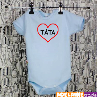 Baby Dejna Body kr. rukáv  SRDÍČKO TÁTA - sv. modré; 62 (2-3m)