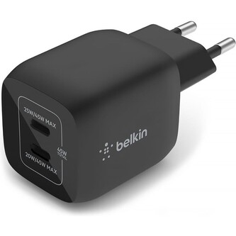 Belkin Duální 45W USB-C Power Delivery GaN PPS nástěnná nabíječka, černá