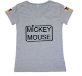Dámské tričko MICKEY motivy na ramenou krátký rukáv, šedá, velikost: m