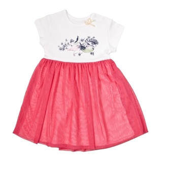 Dětské šaty Nicol, Mořská víla - červeno/bílé, vel. 128; 128 (7-8r); bílá, červená; Bavlna, polyester