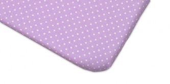 Bavlněné prostěradlo 60x120cm -  Tečky fialové; fialová; 100 % bavlna