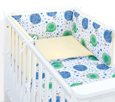 Mamo Tato 3-dílný set do postýlky s mantinelem - Pampelišky modré; bílá, modrá; 100 % bavlna