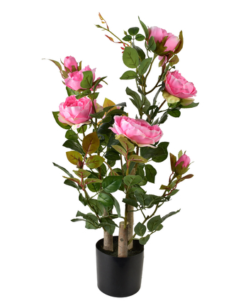 VIRIDIS Sztuczny kwiat róża 13x13x68cm różowa