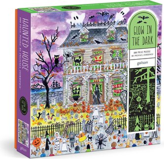 GALISON Svítící čtvercové puzzle Strašidelný dům 500 dílků
