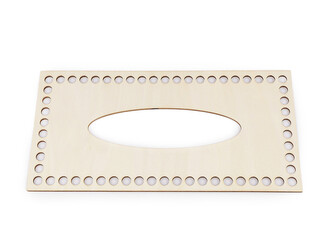 Víko na pletení / háčkování krabičky na kapesníky 12x24cm - 1 ks - přírodní sv.