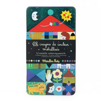MOULIN ROTY Metalické pastelky - 12 barev