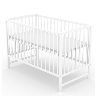 Postýlka pro miminko ANNA 120x60cm se spouštěcím bokem - bílá; bílá