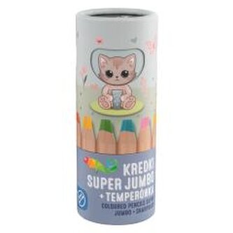 Kredki super jumbo 8 kolorów temperówka KIDEA Kredki super jumbo 8 kolorów temperówka KIDEA