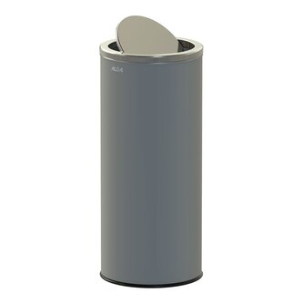 Odpadkový koš Swing 45 L, výkyvné víko, lakovaná ocel, šedá