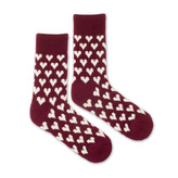 Vlněné ponožky Vlnáč Srdce bordó Bordové S (35-38)