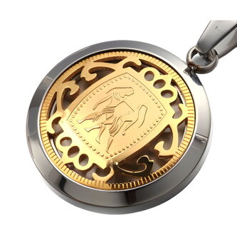 Přívěsek na řetízek na krk Gaira Zodiac Blíženci - zlatý-stříbrný