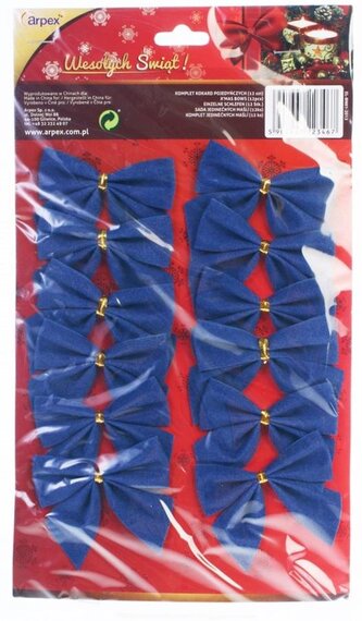 Ozdoba choinkowa Kokardki materiał 12el.Boże Narodzenie ARPEX BN3467