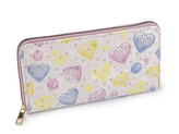 Dámská / dívčí peněženka srdce 10x19 cm - 1 ks - 3 fialová křídová