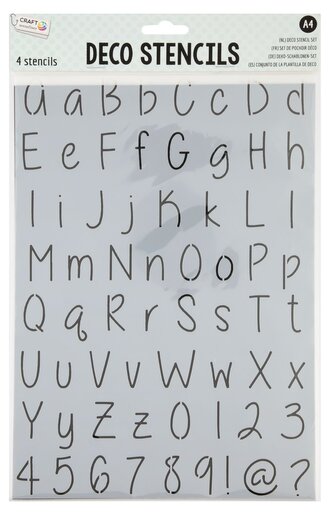 Šablony 4 ks - písmena,číslice Šablony 4 ks - písmena,číslice