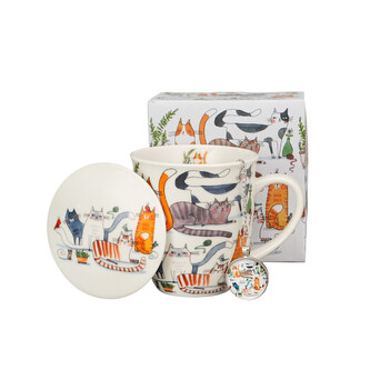 Kubek z zaparzaczem z zawieszką Koci Świat LENIWE KOTY