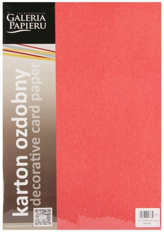 Karton ozdobny A4 czerwony 220g Earth 20ark GALERIA PAPIERU 204708 ARG