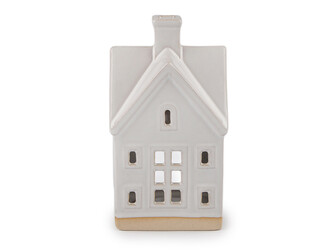 Keramická chaloupka / domeček na svíčku - 1 ks - 1 bílá