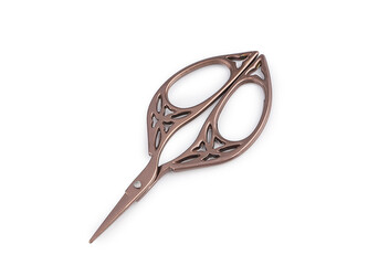 Nůžky vyšívací ozdobné - 1 ks - měděná tmavá
